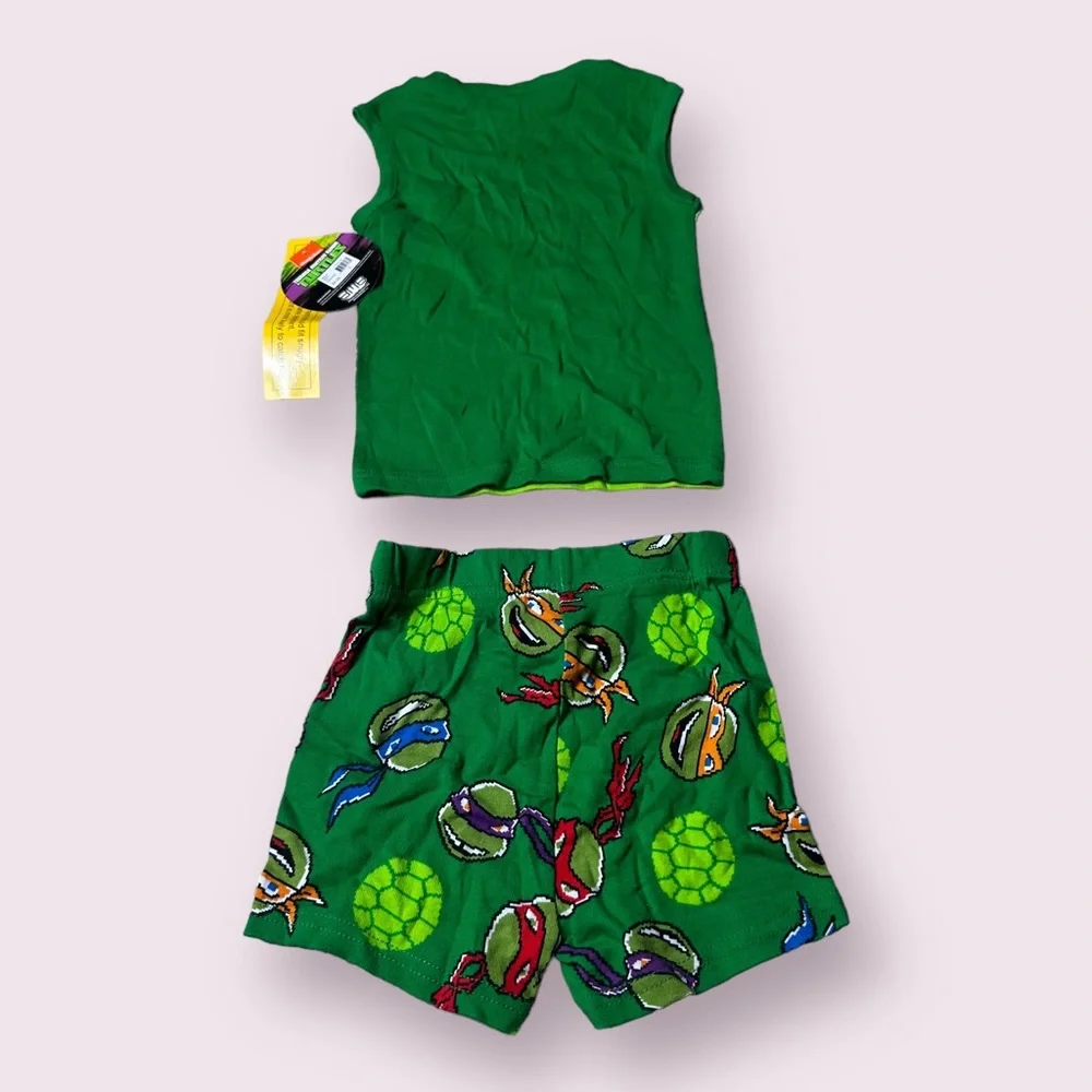NWT Boys Nickelodeon Teenage Mutant Ninja Turtles Two Piece Shorts Tank Pajamas